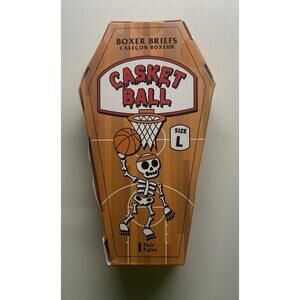 Mens Large 36-38 Casket Ball Boxer Briefs One‎ Pair New In Bag Halloween Gift